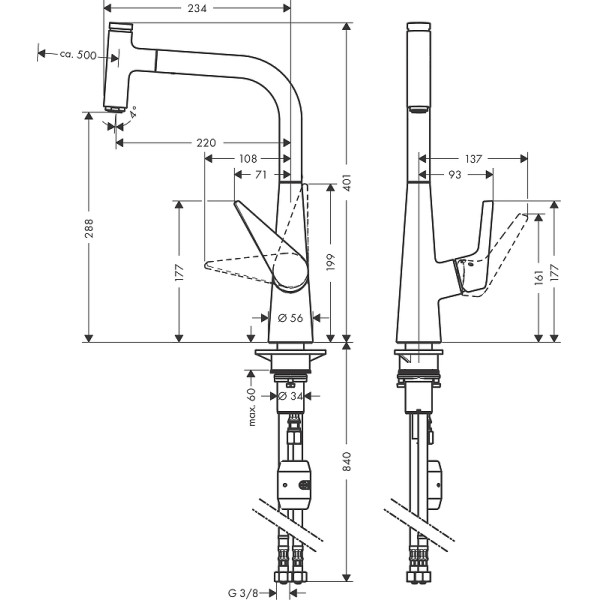 Смеситель для кухни Hansgrohe Talis Select S 300 хром (72821000) Смеситель для кухни Hansgrohe Talis Select S 300 хром (72821000)