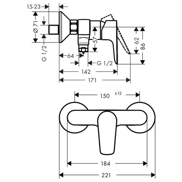 Смеситель для душа Hansgrohe Talis E (71760000) Смеситель для душа Hansgrohe Talis E (71760000)