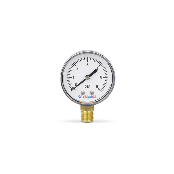 Манометр 1/4" 6 бар 50 мм Varmega (радиальный) Varmega (VMMT10-500602) Манометр 1/4" 6 бар 50 мм Varmega (радиальный) Varmega (VMMT10-500602)