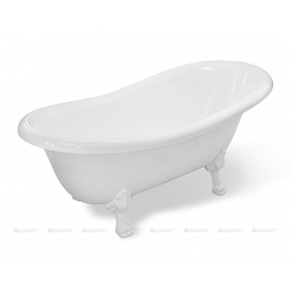 Ванна из искусственного камня Aquanet Family Stone Classic 160х80 на ножках (лапы золото) белая (368586)