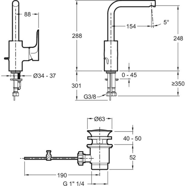 Смеситель для раковины Jacob Delafon Aleo хром (E72278-CP)
