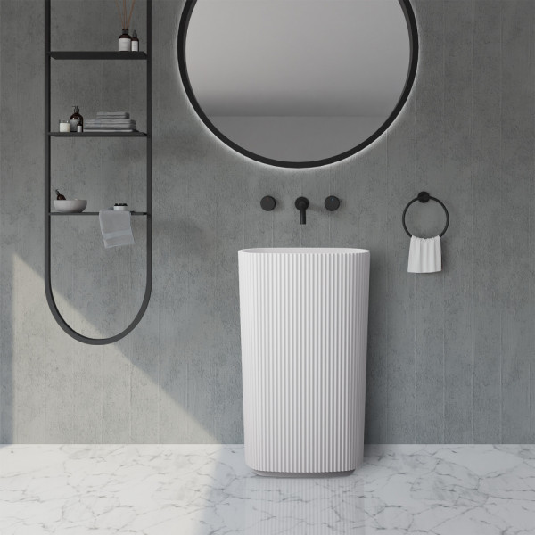 Раковина напольная Abber Stein 550x360 белый матовый (AS2502-H) Раковина напольная Abber Stein 550x360 белый матовый (AS2502-H)