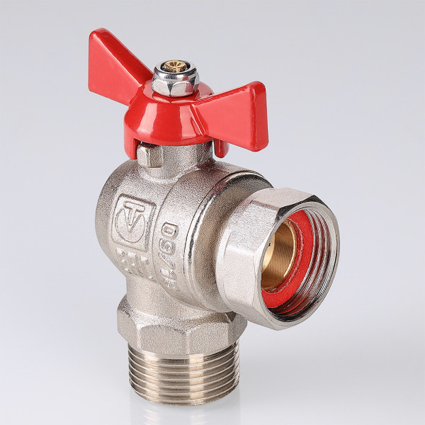 Кран угловой 3/4"х3/4" ВН шаровый с накидной гайкой (короткий) Valtec (красная бабочка) VT.267.NS.0505