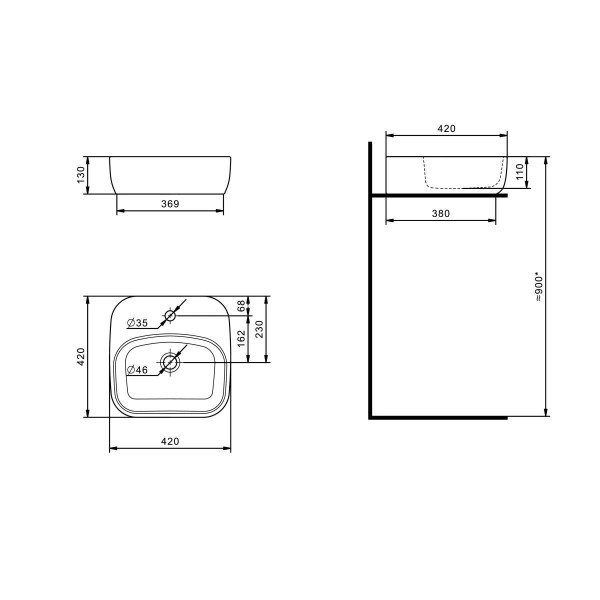 Тумба Aquaton Лофт Фабрик 80 Дуб Эндгрейн/1WH501709 Раковина Одри Soft (квадрат)/1A243003LTDU0 Столешница Дуб Эндгрейн (1A2424K2LTDU0)