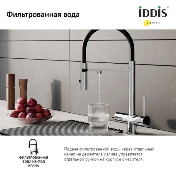 Смеситель для кухни Iddis Ace с фильтром и гибким изливом хром (ACESBFFi05) Смеситель для кухни Iddis Ace с фильтром и гибким изливом хром (ACESBFFi05)