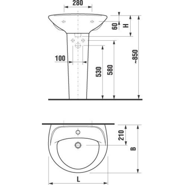 Пьедестал для раковины Jika Lyra (8.1927.0.000.000.9)