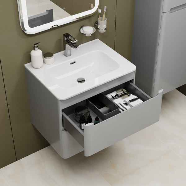 Тумба с умывальником подвесная Iddis Edifice 60x47 светло-серый (EDI60L0i95K) Тумба с умывальником подвесная Iddis Edifice 60x47 светло-серый (EDI60L0i95K)