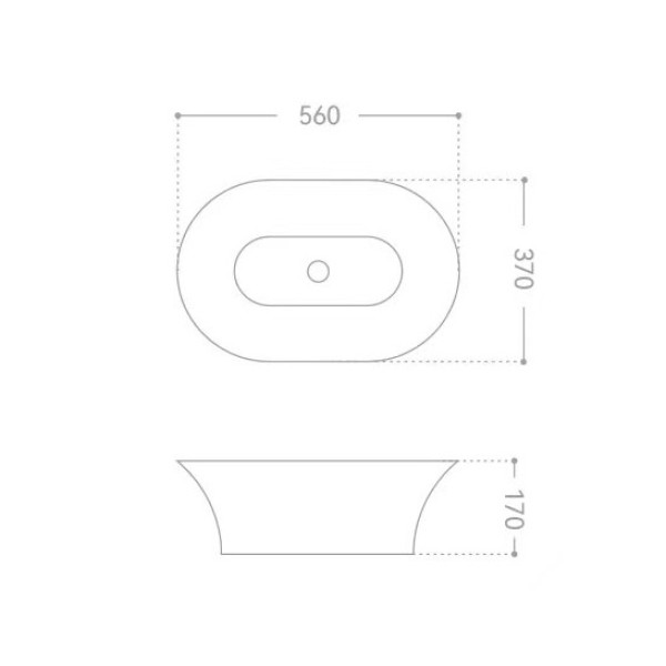 Раковина накладная Abber Bequem 56x37x17 белая (AC2119)