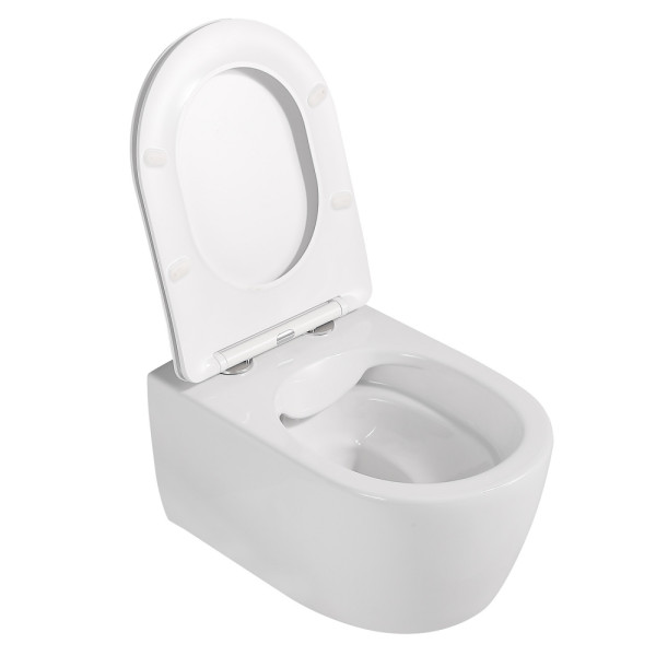 Унитаз подвесной ABBER Bequem белый, безободковый (AC1104)