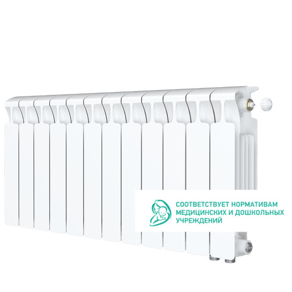 Радиатор биметаллический Rifar Monolit Ventil R 300 (12 секций, НП прав подкл. 50 мм.) (RM30012VR) Радиатор биметаллический Rifar Monolit Ventil R 300 (12 секций, НП прав подкл. 50 мм.) (RM30012VR)