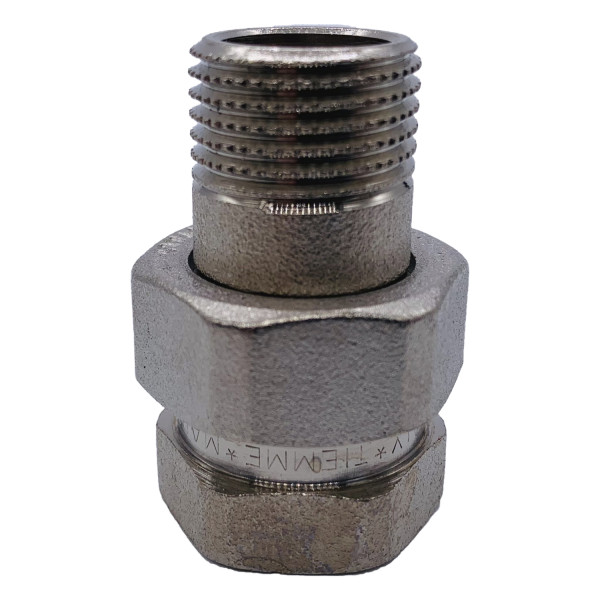 Сгон прямой (американка) 1/2" ВН с O-RING Tiemme (никель) (1500073 / 1555N000404)
