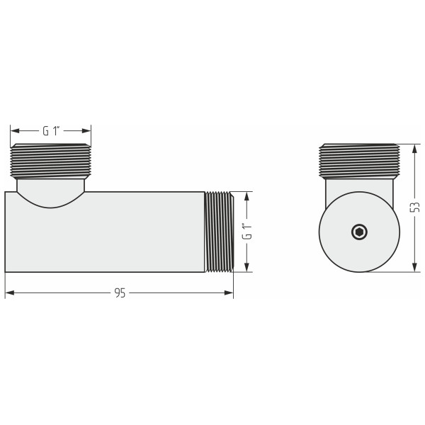 Уголок Сунержа с клапаном 1"x1" НР матовый черный (31-1523-1010)