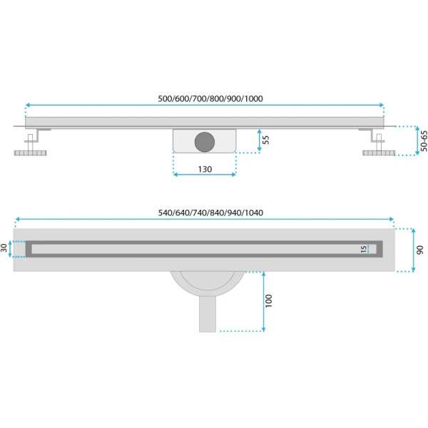 Лоток душевой Rea Neox slim pro 700 chrom матовый хром (REA-G4810)