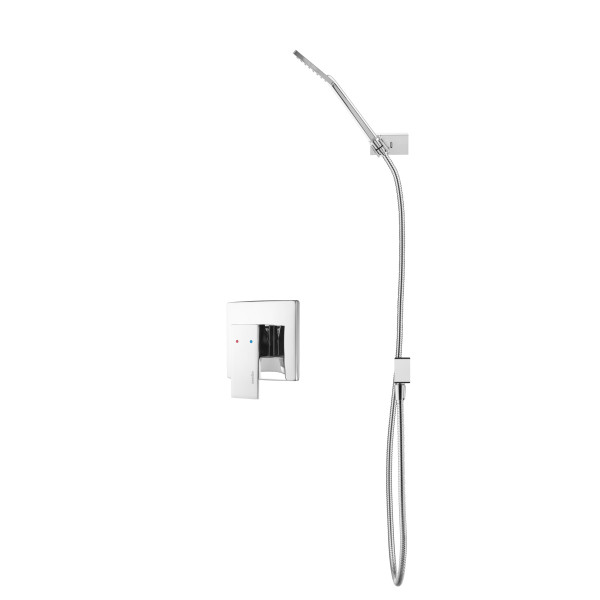 Смеситель для душа встраиваемый Swedbe Platta с душевым комплектом хром (5534)