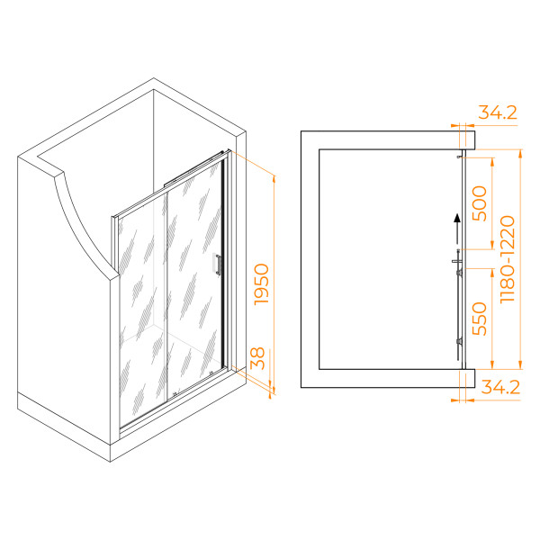 Душевая дверь RGW Passage 120x195 стекло прозрачное, профиль серый (41081412-110) Душевая дверь RGW Passage 120x195 стекло прозрачное, профиль серый (41081412-110)