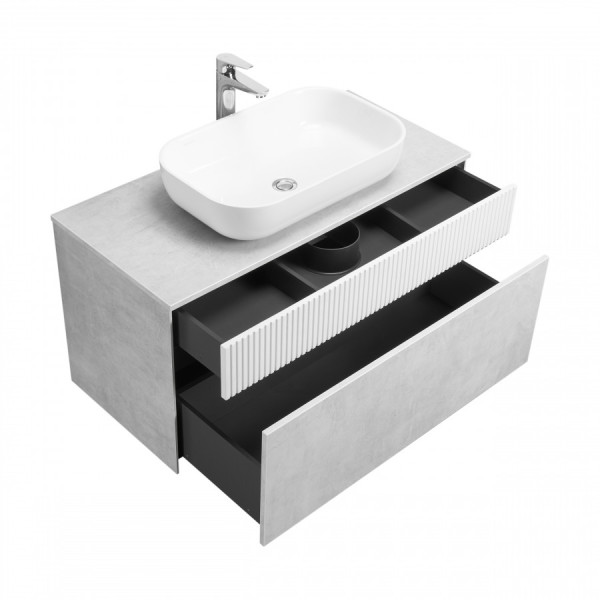 Тумба подвесная Aquaton Марбл 460x1000x530 белый, слэйт (1.A276.3.01M.H4C.0)