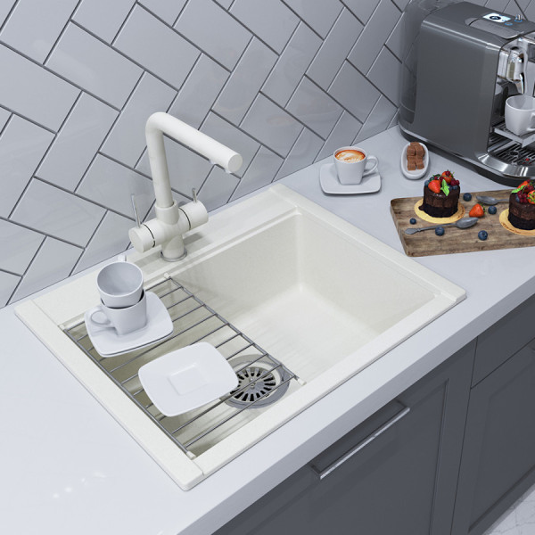 Мойка для кухни врезная Aquaton Делия 60 517x602x218 жемчуг (1.A715.2.32L.D24.0)