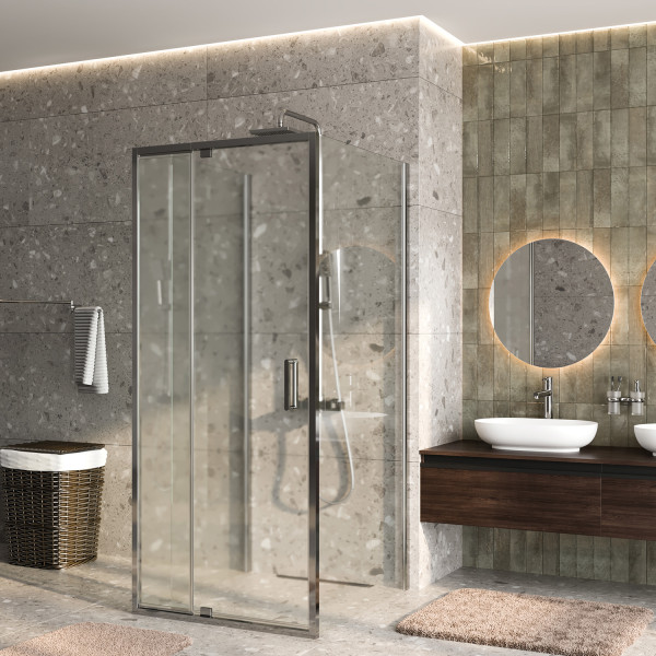 Душевой уголок WasserKRAFT Berkel 90x5x200 стекло прозрачное, профиль серебристый (48P43)