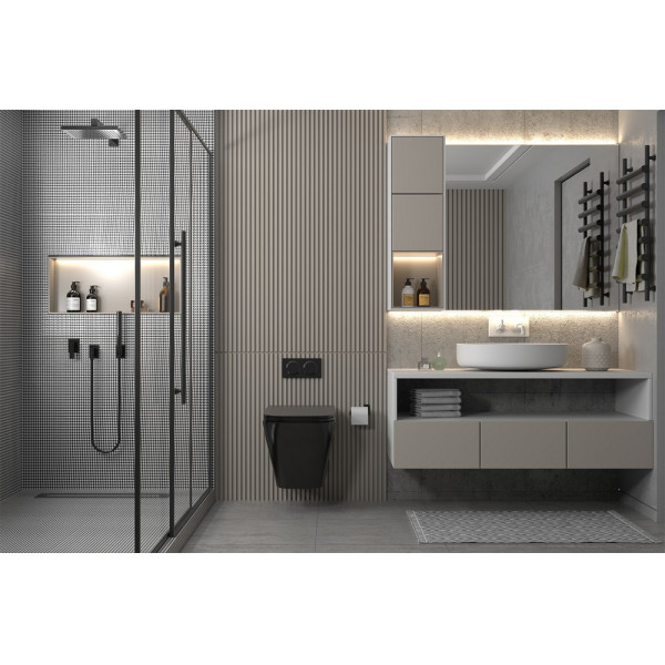 Комплект инсталляция с унитазом Abber Rechteck с клавишей черная матовый (AC1201MB-AC0105-AC0120MB) Комплект инсталляция с унитазом Abber Rechteck с клавишей черная матовый (AC1201MB-AC0105-AC0120MB)