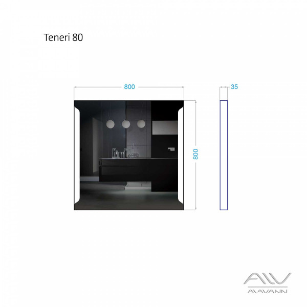 Зеркало с подсветкой Alavann Teneri 80