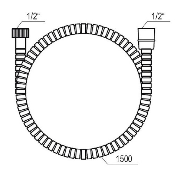 Душевой шланг Azario 150 в металлической оболочке, хром (AZ-SW-1,5-BL)