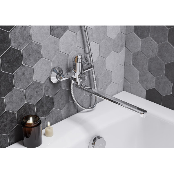 Смеситель для ванны и душа Santek Нико с душевым комплектом хром (WH5A12005C001)