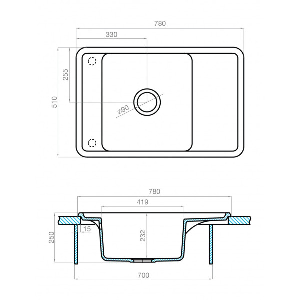 Мойка для кухни врезная Aquaton Беллис 510x780x250 терракот (1.A725.0.32B.S27.0) Мойка для кухни врезная Aquaton Беллис 510x780x250 терракот (1.A725.0.32B.S27.0)