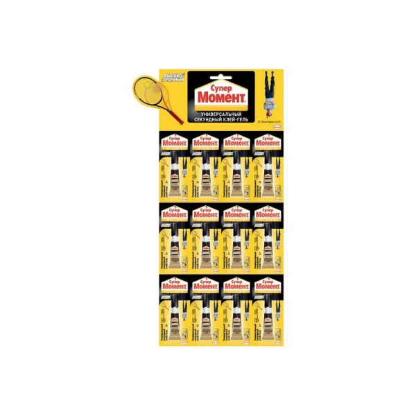 Клей секундный Супер Момент Высокопрочный Прозрачный 3 г. (на мульти-карте) (1765968)