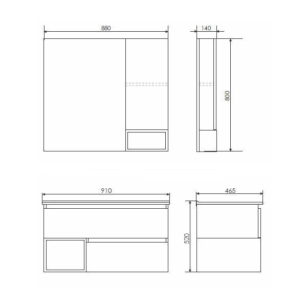 Тумба подвесная Comforty Турин 910x500x465 дуб бежевый матовый с раковиной (00-00001572)