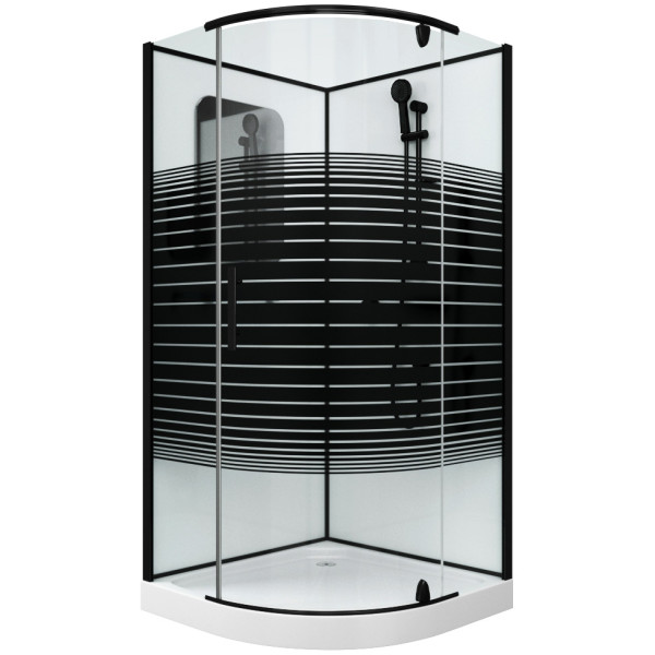 Душевая кабина Grossman 90x90 стекло прозрачное с рисунком, профиль черный (GR-271) Душевая кабина Grossman 90x90 стекло прозрачное с рисунком, профиль черный (GR-271)