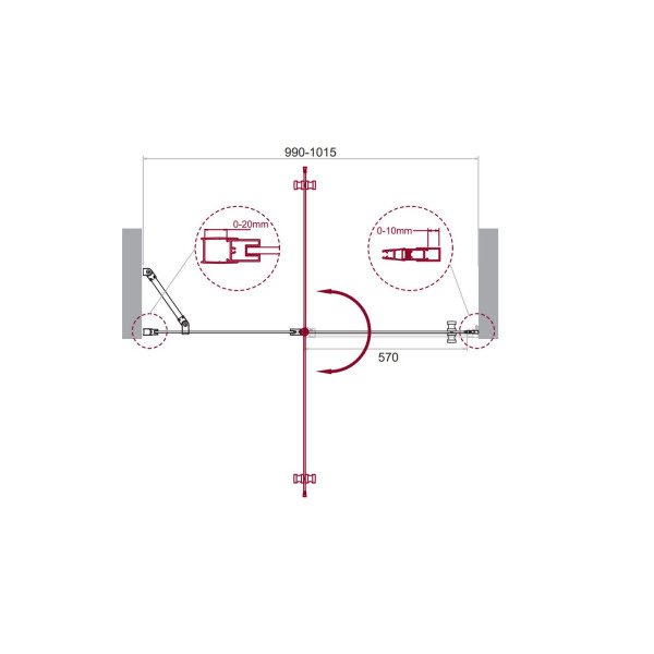 Душевая дверь BelBagno Etna 100х195 стекло прозрачное, профиль хром (ETNA-B-12-60/40-C-Cr-90) Душевая дверь BelBagno Etna 100х195 стекло прозрачное, профиль хром (ETNA-B-12-60/40-C-Cr-90)