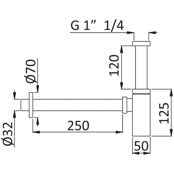 Сифон под раковину Cezares CZR черный матовый (CZR-B-SMT-NOP)
