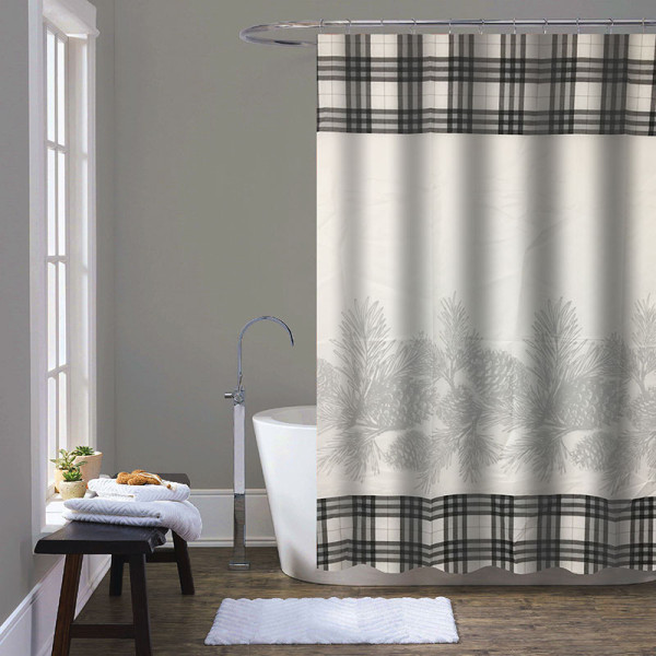 Шторка для ванны текстильная Melodia 180х2000 Лесные шишки (MZ-172)