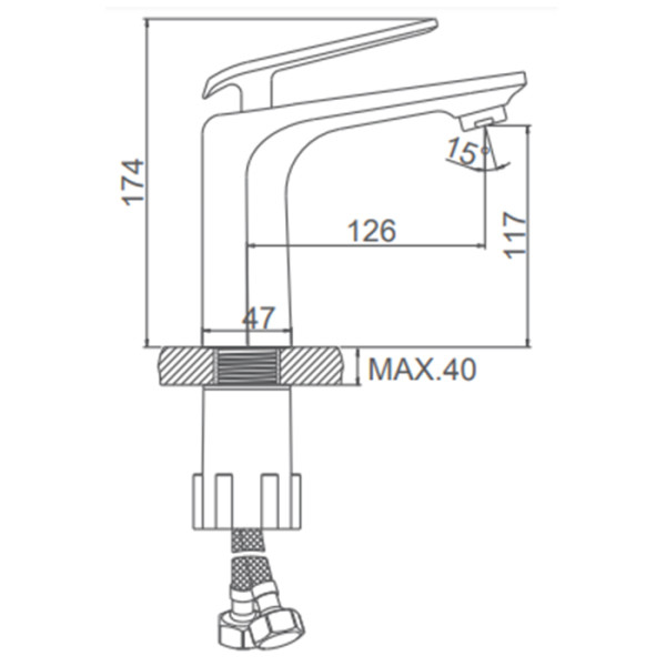 Смеситель для раковины Ledeme черный (L1074B)