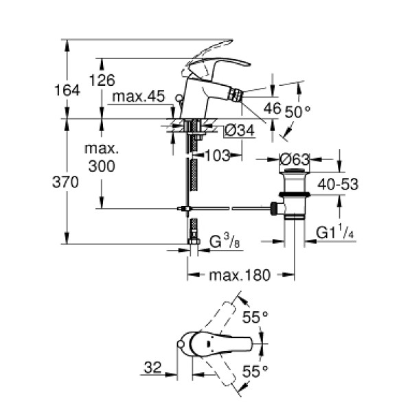 Смеситель для биде Grohe Eurosmart 2015 (32929002)