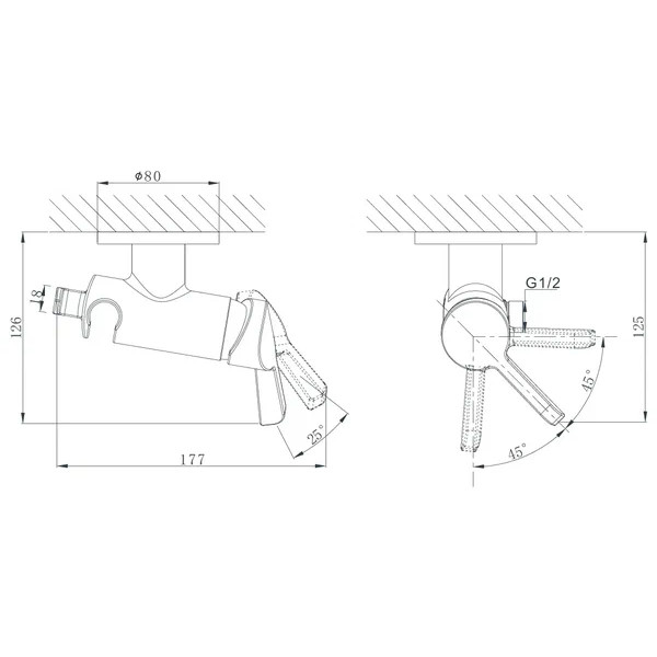 Смеситель для биде D&K Rhein.Schiller с гигиеническим душем хром (DA1464501) Смеситель для биде D&K Rhein.Schiller с гигиеническим душем хром (DA1464501)