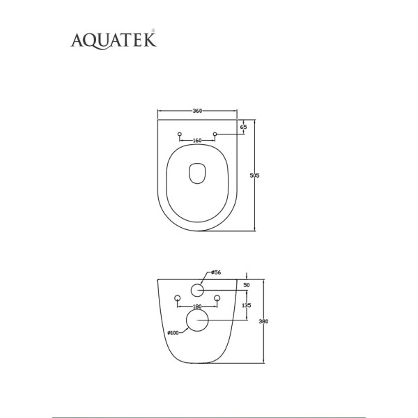 Унитаз подвесной Aquatek Гелиос безободковый тонкое сиденье с soft Close смыв Торнадо (AQ1993T-00)