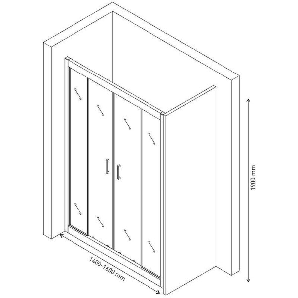 Душевая дверь Berges Porta 140-1600*1900 стекло прозрачное, профиль хром сильвер (63102) Душевая дверь Berges Porta 140-1600*1900 стекло прозрачное, профиль хром сильвер (63102)