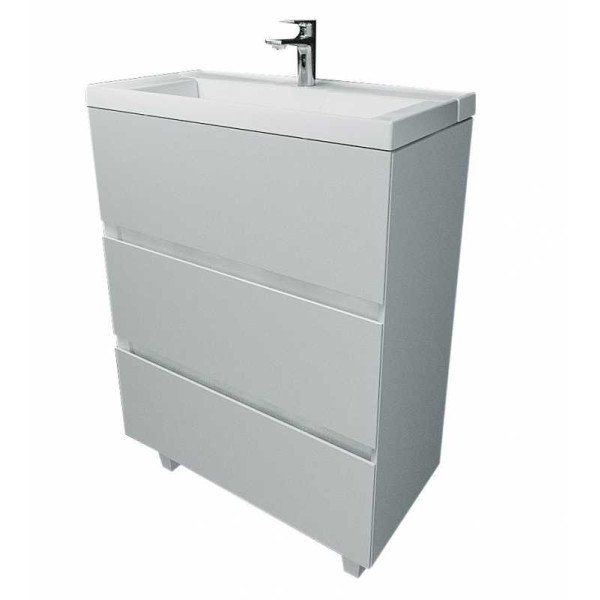 Тумба напольная Marka One Bumble 600*300*850 с раковиной, белая (У90671) Тумба напольная Marka One Bumble 600*300*850 с раковиной, белая (У90671)