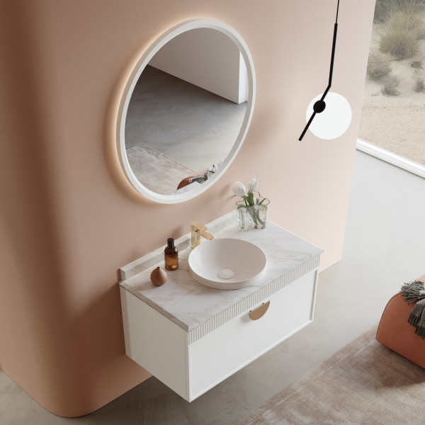 Зеркало с подсветкой Orka Molino 900x900x50 белый матовый (3006131)