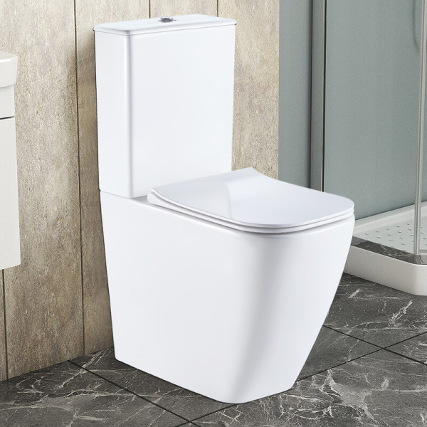 Унитаз напольный Mirada S безободковый с бачком и сиденьем микролифт 620х385х920 (AZ-1288A)