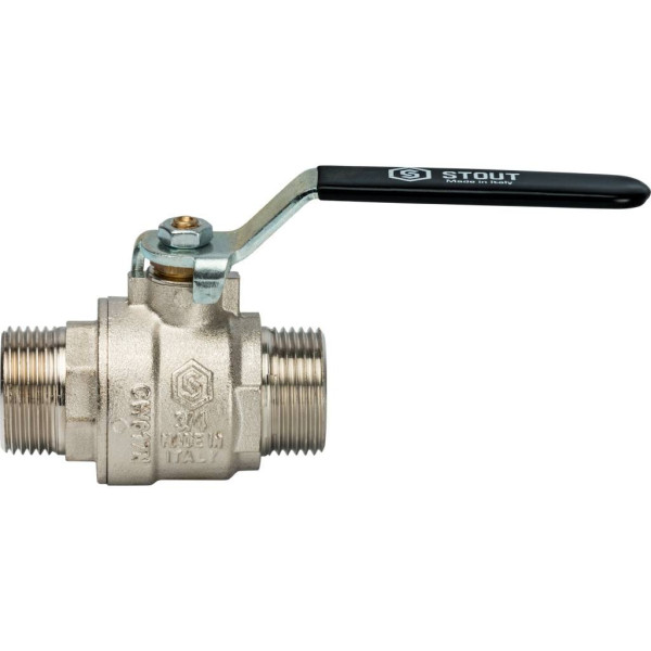 Кран 3/4" НН шаровый Stout ГОСТ (чёрная ручка, полнопроходной) SVB-0005-200020 Кран 3/4" НН шаровый Stout ГОСТ (чёрная ручка, полнопроходной) SVB-0005-200020