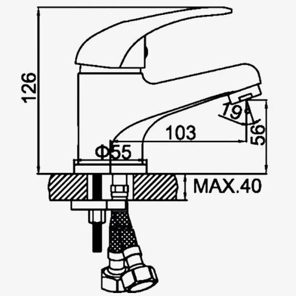 Смеситель для раковины Dlin хром (D110602)