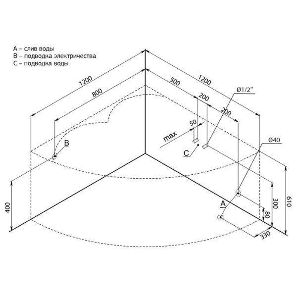 Ванна акриловая Aquanet Fregate 120х120 без гидромассажа Ванна акриловая Aquanet Fregate 120х120 без гидромассажа