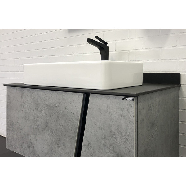 Тумба подвесная с раковиной Comforty Эдинбург 900x520x540 дуб светлый/черный (00004149881)