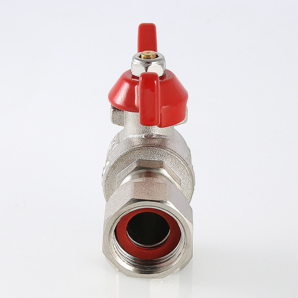 Кран угловой 1/2"х1/2" ВВ шаровый с накидной гайкой Valtec (красная бабочка) VT.266.N.0404