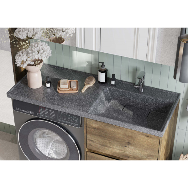 Раковина над стиральной машиной Aquaton Лондри 120x50x16,2 R черный (1.A722.4.3KL.H21.R)