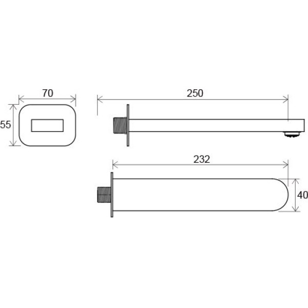 Излив на ванну Ravak с аэратором 23 см хром (X07P113)