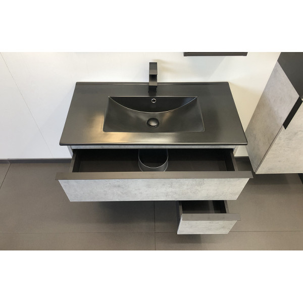 Тумба подвесная с раковиной Comforty Франкфурт 900x465x560 дуб светлый/черный (00-00006503) Тумба подвесная с раковиной Comforty Франкфурт 900x465x560 дуб светлый/черный (00-00006503)