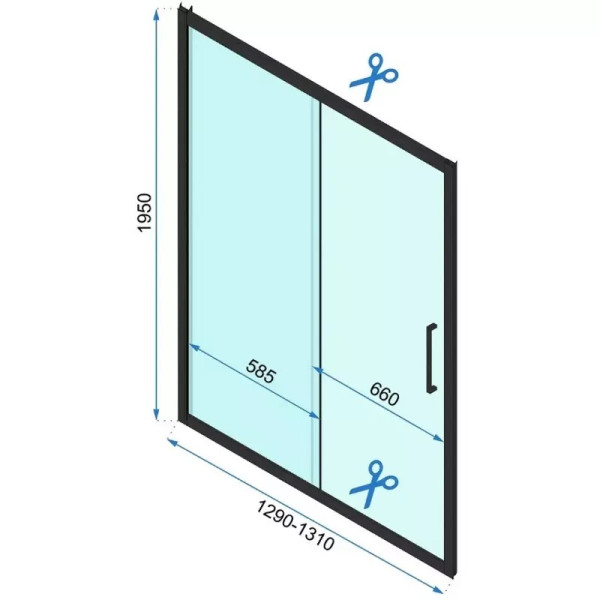 Душевая дверь Rea Rapid 130x195 стекло прозрачное, профиль золото (REA-K5615)